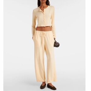 LESET Lauren cropped drawstring pants in vanilla NWT